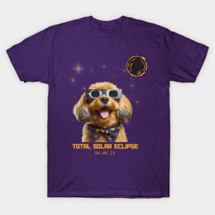 Total Solar Eclipse 2024 Cute Dog Wearing Solar Eclipse Glasses T-Shirt